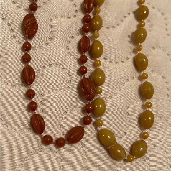 Set of Four Rust and Tan Tone Bead Necklaces - Picture 6 of 11